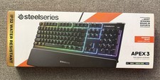 SteelSeries Apex 3 RGB Wired Gaming Keyboard IP32 Water Resistant Quiet Switches