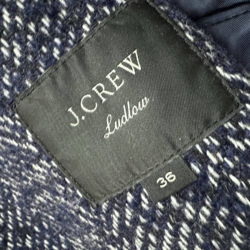 J Crew 36 Top Coat Ludlow Herringbone Textured Tweed Primaloft Insulated Used - Picture 3 of 10