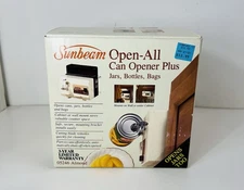 Vintage Almond 1985 Sunbeam Electric Can Opener Under Cabinet New Open Box Read
