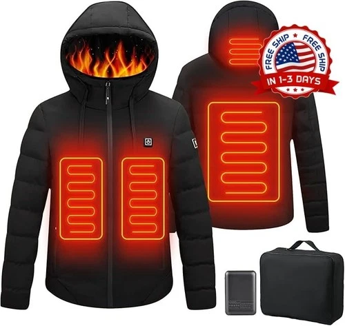 Chaqueta Térmica Calefactable De Hombre Abrigo Con Capucha Calentador Eléctrico - product listing photo