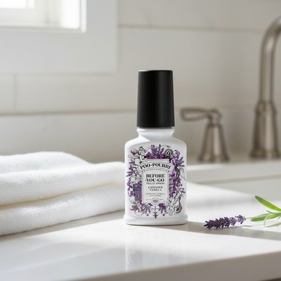 Travel-Friendly Toilet Spray - Lavender Vanilla, 2 Fl Oz, 100 Uses, TSA Approved