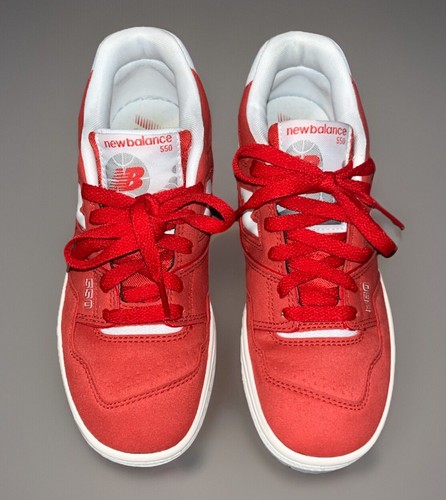 New Balance 550 Suede Pack Team Red Size 5 Sneakers Casual Athletic Shoes EUC - Picture 3 of 11