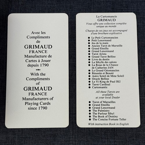 Grand Etteilla Egyptian Gypsies Tarot Cards Grimaud Complete VTG NOS Open Box - Picture 10 of 23