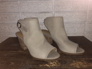 peep toe open heel booties