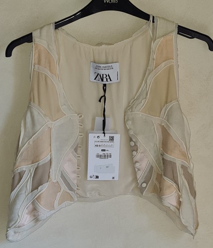 SALE/CLEAROUT NEW Zara S/S 23 Limited Edition Patchwork Waist Coat CreamTag £100 - Picture 3 of 9