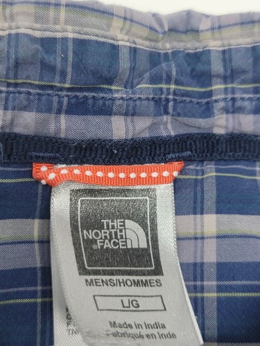 Men's Button-Up Casual Long Sleeve The North Face Blue Plaid Shirt Size Large - Picture 4 of 5