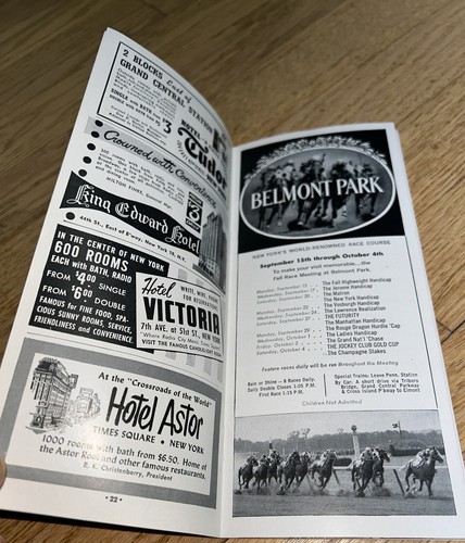 Sep 1952  NEW YORK VISITOR NY Guide NEW YORK CENTRAL SYSTEM RR - BELMONT STAKES - Picture 9 of 13