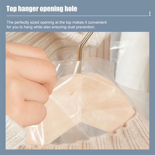 10-200PCS Clear Polythene Garment clothes dust cover Suit Dress Dry Cleaner Bags - Picture 9 of 27