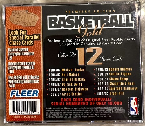 1997 Fleer 23kt Goldkarte 1986/87 Fleer Reprint Karl Malone 1782/10.000 #BB-5 - Bild 6 von 6