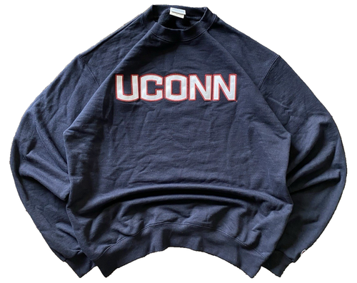 UConn Huskies Embroidered Patch Sweatshirt M University of Connecticut Blue Mens