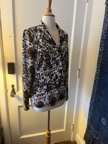 Jean Paul Gaultier Fuzzi Abstract Animal Jacket Black Gray Brown Cream Large/Med - Picture 3 of 9