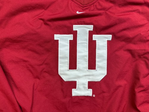 Vintage Indiana Hoosiers Jacket XL Nike Team Center Swoosh Pullover Embroidered - Picture 6 of 15