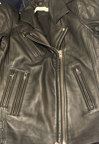 $1265 IRO Mujer Cuero Suave Chaqueta de Motocicleta Negra 42 - Imagen 9 de 11