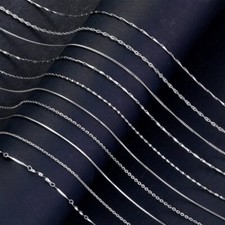 1pc 925 Silver 1MM Box Chain Necklace For Pendant Women Men Jewelry Wholesale