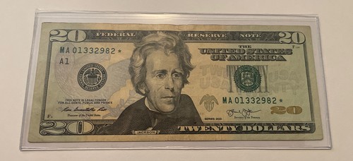 US Fancy Star Error Note Serial Twenty Dollar Replacement Duplicate Ink Fed $20 - Picture 1 of 2