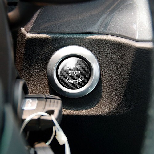 Engine Start Stop Button Carbon Fiber Cover For BMW 3 5Series E90 E92 E60 X5 - Picture 3 of 6