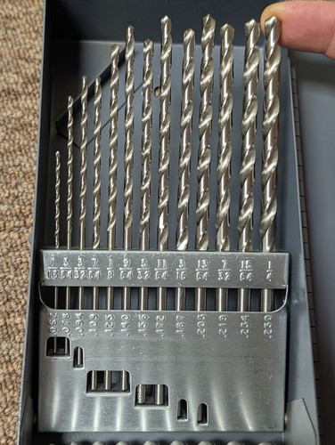 NEW Taper Length Drill Bit Set 1/16" - 1/2" by 64ths Bright Finish HS 29 Piece - Picture 2 of 7