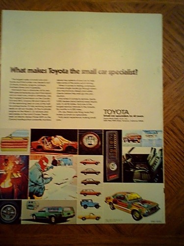 1974 Toyota Full Line Sales Brochure - Picture 3 of 3