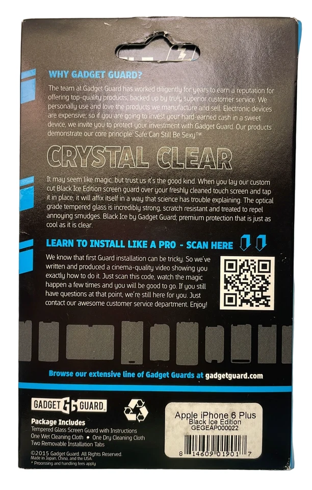 Gadget Guard Black Ice Edition Screen Protector for iPhone 6 Plus, Crystal Clear - Image 3 of 3
