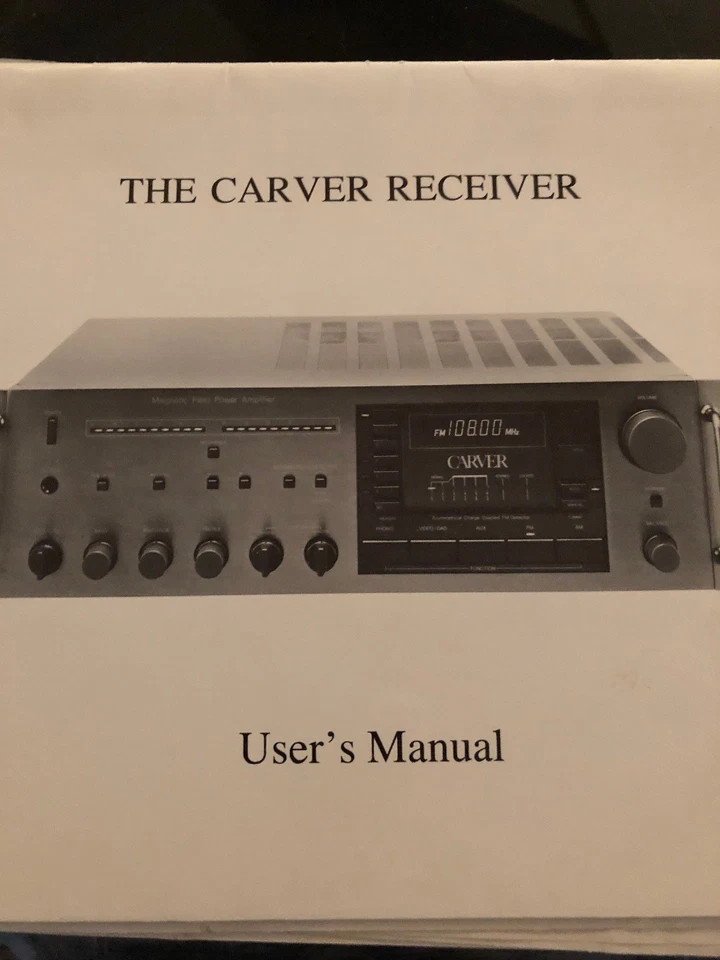 Como nuevo - Manual de usuario del propietario del receptor Carver Foto 2 de 4