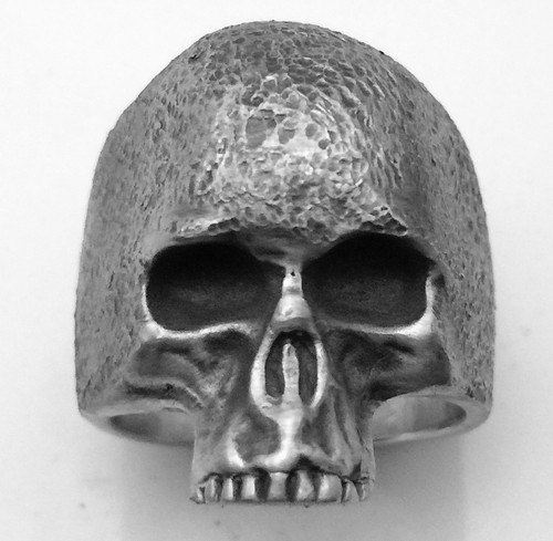 ANILLO DE CALAVERA UBER PLATA ESTERLINA MJG - ACABADO CALLEJERO @ 46 GRAMOS. MOTOCICLISTA. KEITH. S12 - Imagen 2 de 6