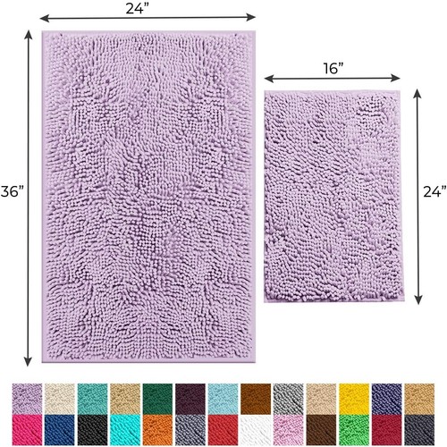 LuxUrux Bathroom Rugs 2 Piece Set–Extra-Soft Plush Bath mat Shower Bathroom R... - Bild 2 von 6