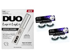 Ardell 1 Pair 3D Mega Volume 251 x 2 with Adhesive DUO Line It Lash It  Clear 