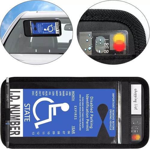Soporte para carteles para discapacitados para auto 1 pieza visera negra soporte para carteles para discapacitados Pla - Imagen 5 de 5