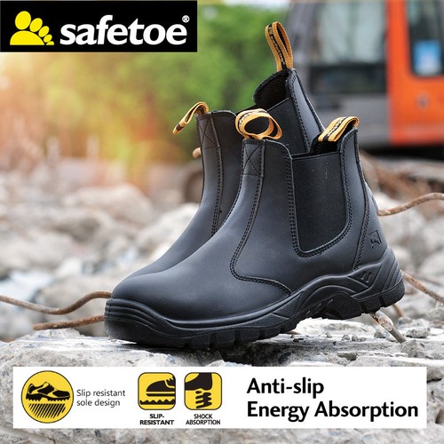 Safetoe Men Work Boot Safety Shoe Steel Toe Water Resistant Slip-on Anti-static - Picture 6 of 70