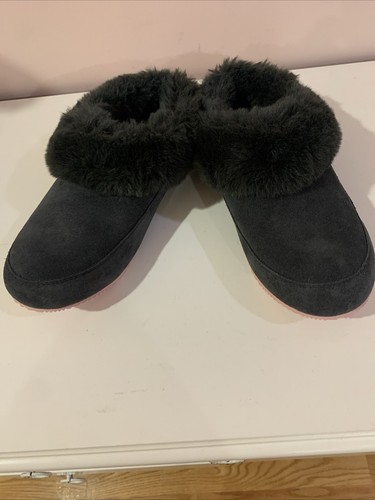 SOREL GO COFFE RUN CHARCOIL FUR LINED INDOOR/OUTDOOR SUEDE SLIPPERS CLOGS SZ.11 - Picture 8 of 15