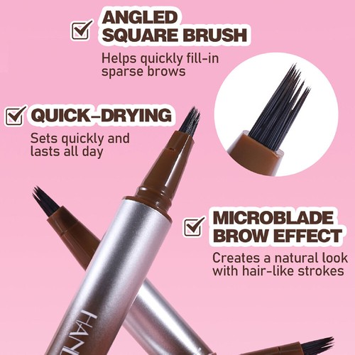4 heads Tattoo Eyebrow Pencil Liner Ink Liquid Brush Pen Waterproof Natural NEW/ - Picture 7 of 18