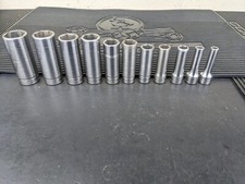 #be962  Snap-On Tools Socket Set 211SFSY 3/8" drive 6 Point Deep 1/4" to 7/8"