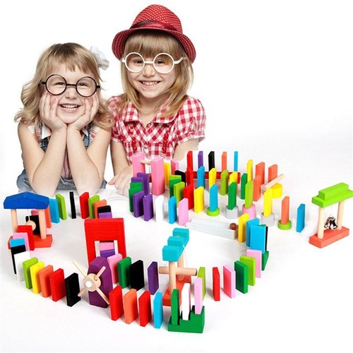 Dominoes Set for Kids Colorful Dominos Tiles for Building Stacking Racing Gifts. - Picture 7 of 23