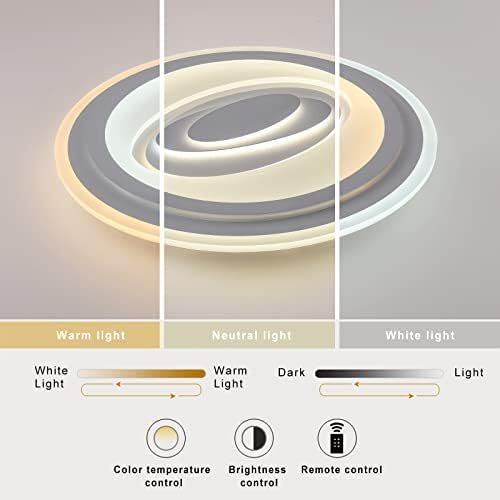 Dimmable LED Ceiling Light with Remote Control - Modern Design - Picture 1 of 6