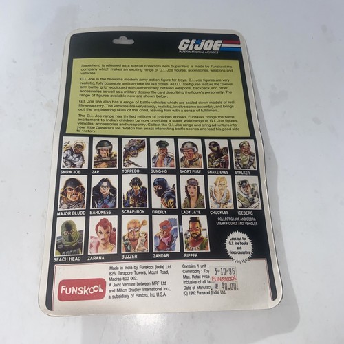 Superman On Card Sealed GI Joe 1992 Funskool India - Bild 6 von 6