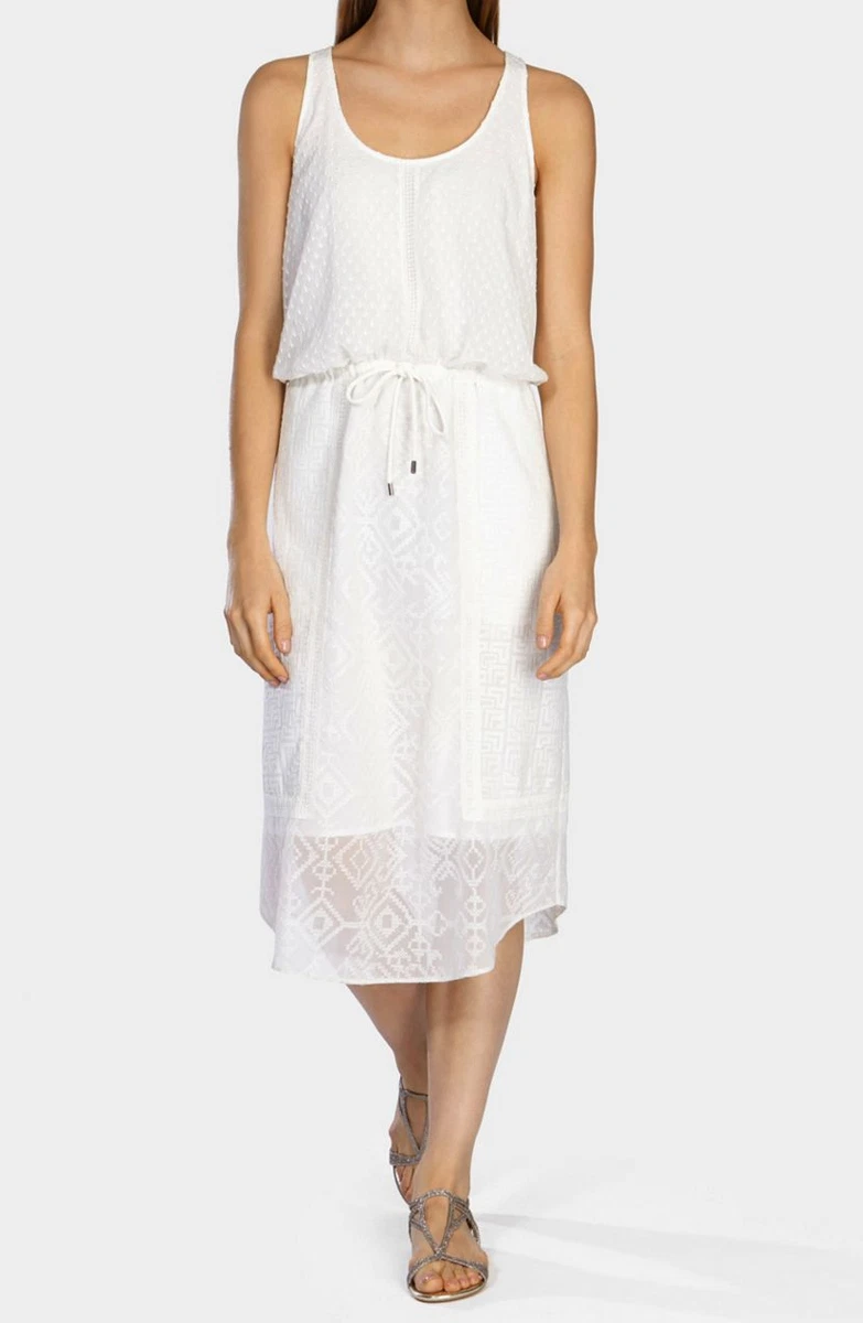 White Aztec Embroidered Dress from Karen Millen Soft Voile