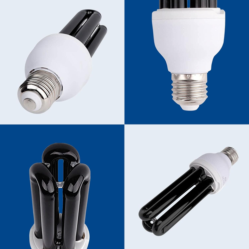 Lampadina UV Nera E27 40W, Luce Di Wood UVA 365Nm, AC 230V CFL Lampadina a Raggi - Foto 3 di 12