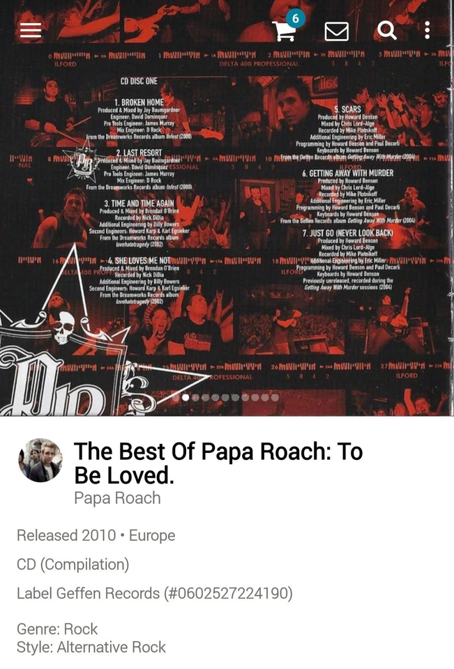 Papa Roach ~ To Be Loved +1 CD 2010 Hi-Tech AOR Melodic Modern Rock - Image 2 of 3