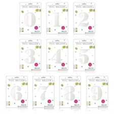 10pc 40" Silver Extra Large Number Set Foil Balloons Mylar Party Event Bulk 