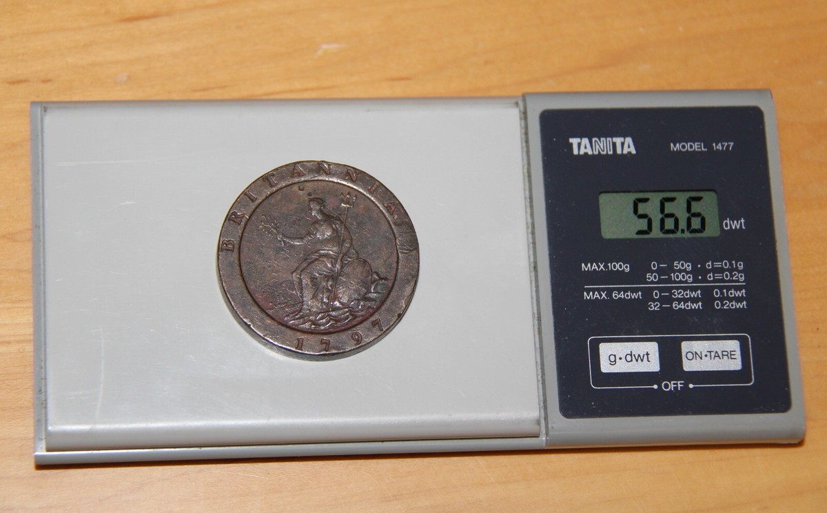 1797 Britannia Great Britain Copper 2 Pence Coin. 56.2 grams, 40.06mm, 5mm  thick | eBay
