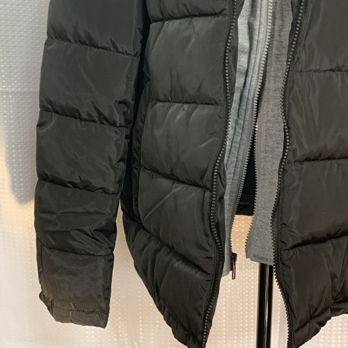 Kenneth Cole XL Puffer Winter Coat With Hoodie Trim Black And Grey - Picture 2 of 14
