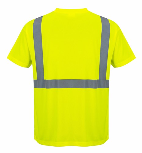 Portwest S190 Hi-Vis Reflective Safety Crew Neck T-Shirt with Chest Pocket ANSI - Bild 2 von 12