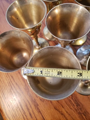 Vintage Silver Plated Leonard Wine Goblet Set of 8. Pre owned . Good condition. - Picture 4 of 8