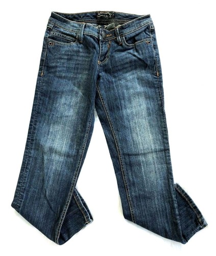 Jeans donna Seven 7 gamba dritta taglia 25 lavaggio scuro vita bassa - Foto 2 di 8