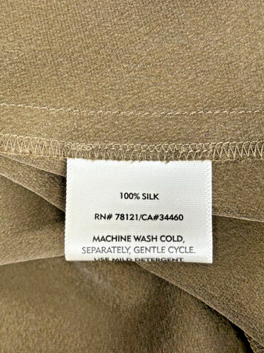 Neu mit Etikett Eileen Fisher sattelbraun Seide Charmeuse Fit & Flare einfache Passform Rock Größe L - Bild 16 von 16