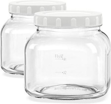 81 Oz/0.6 Gallon Airtight Glass Jar with Lids Wide Mouth Half Mason for Pickle