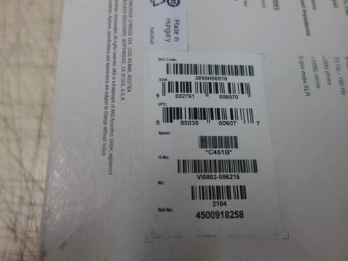 AKG C451B Reference Small-Diaphragm Condenser Microphone * NEW - Picture 3 of 4