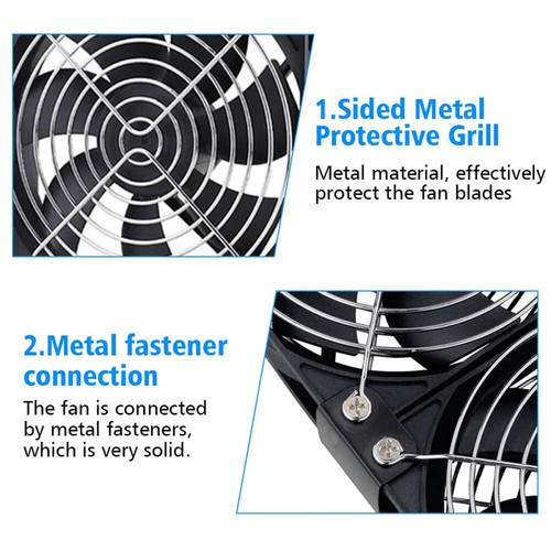 Doppel Lüfter 2-in-1-USB 5V Ventilator lüfter 120 mm Leise PC Gehäuselüfter Fan - Bild 15 von 15