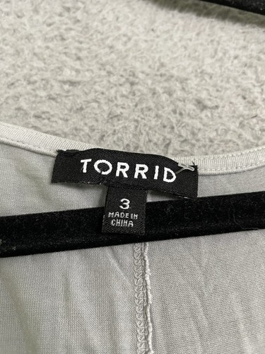 Top tunica manica lunga scollo a scoop asimmetrico ombreggiato blu Torrid taglia 3 - Foto 2 di 9