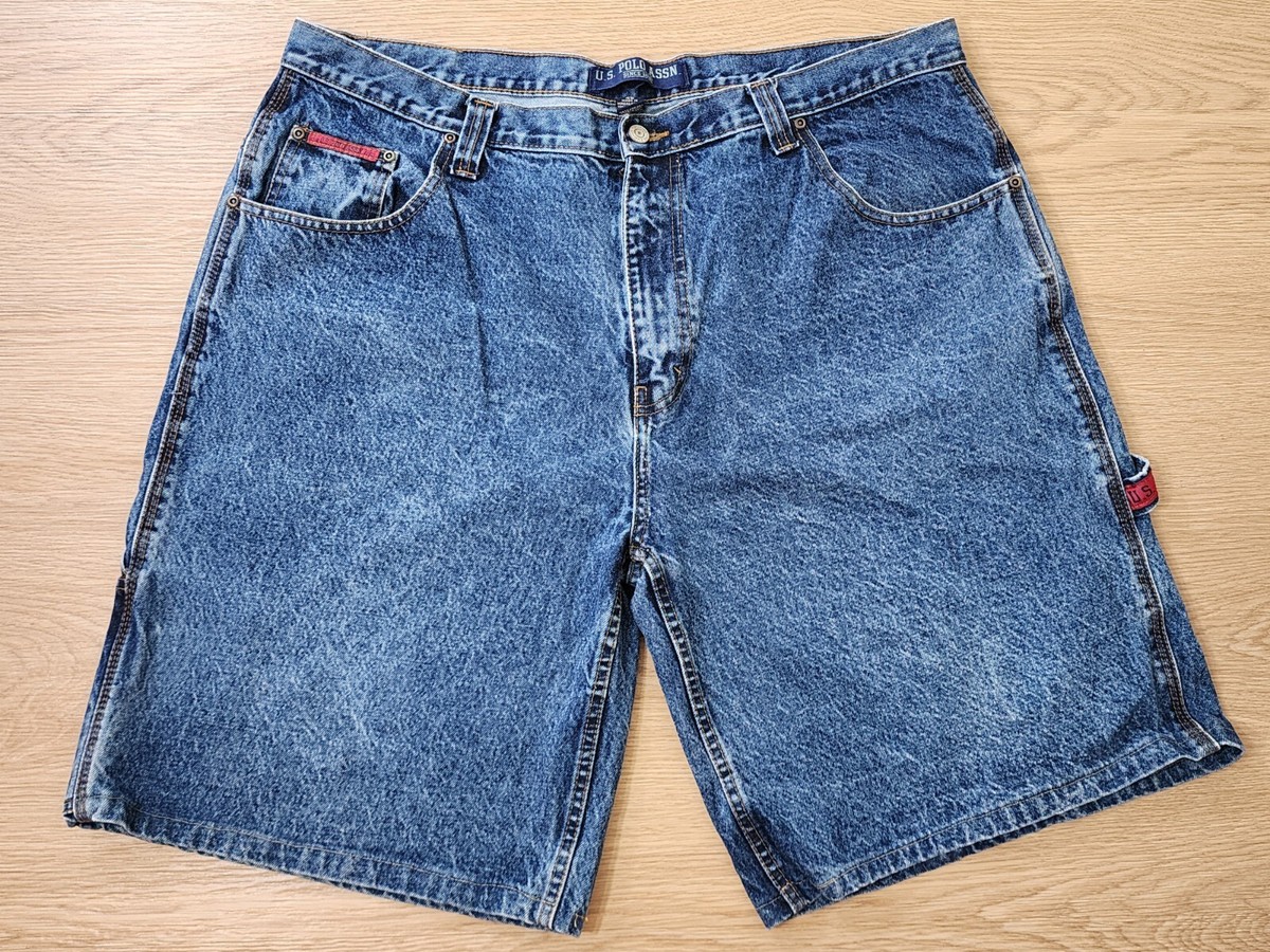 Vintage Y2K US POLO ASSN Denim Jean Shorts Mens 42 Baggy